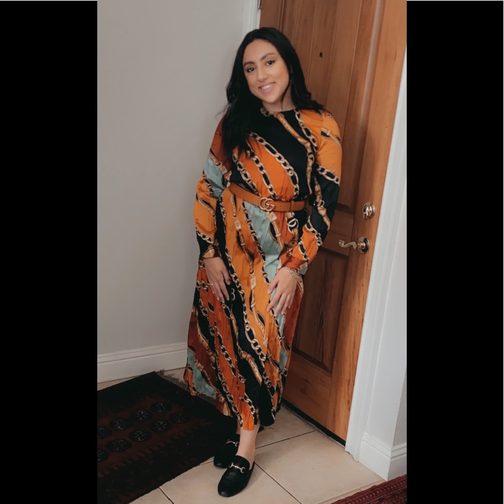 ZARA chain print dress size medium. Worn once.